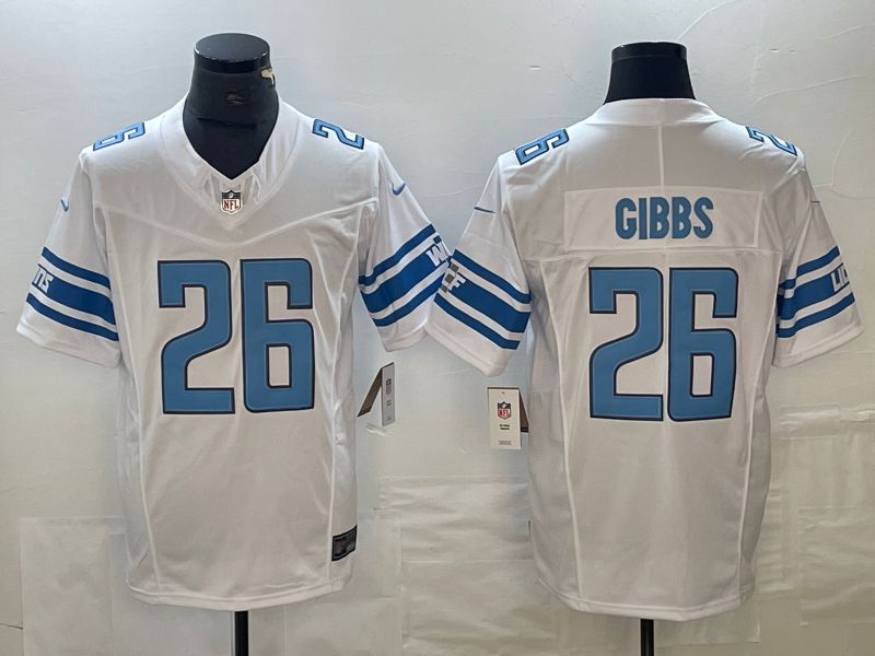 Men Detroit Lions #26 Gibbs White 2023 Nike Vapor F.U.S.E. Limited NFL Jerseys